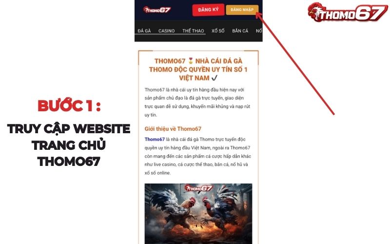 Truy cập vào trang chủ website Thomo67